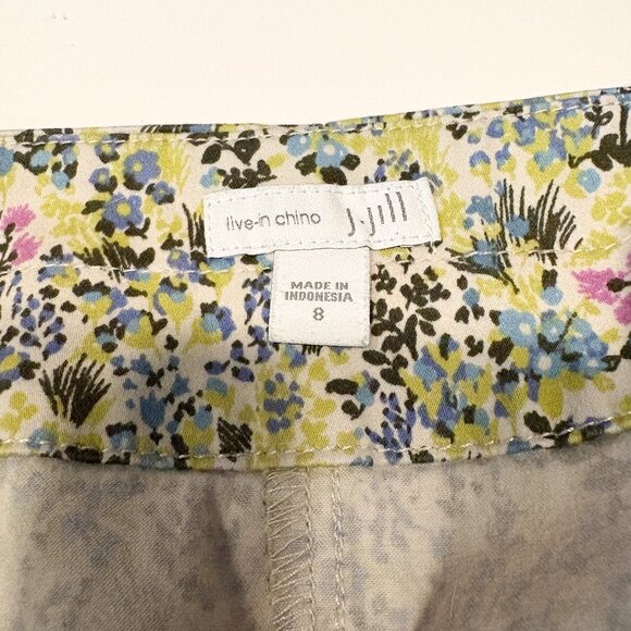 J. Jill Floral Chino Skirt Size 8 Cottage Pencil Skirts Floral Romantic - Picture 4 of 8